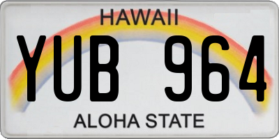 HI license plate YUB964