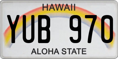 HI license plate YUB970