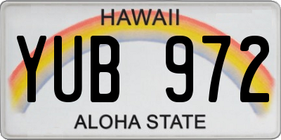 HI license plate YUB972
