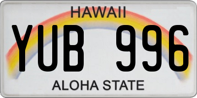 HI license plate YUB996