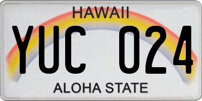 HI license plate YUC024