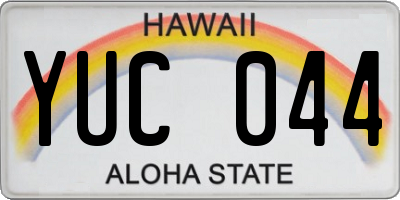 HI license plate YUC044
