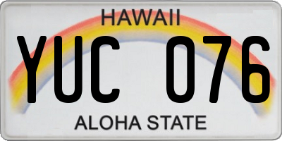 HI license plate YUC076