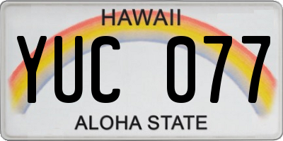 HI license plate YUC077