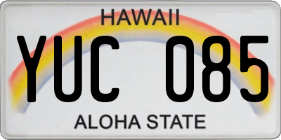 HI license plate YUC085