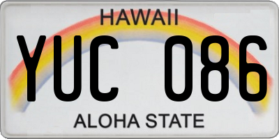 HI license plate YUC086
