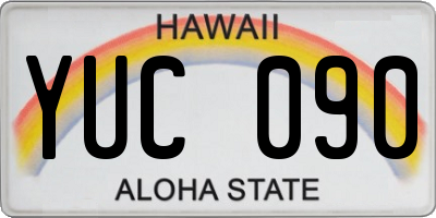 HI license plate YUC090