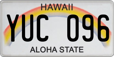 HI license plate YUC096