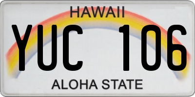 HI license plate YUC106