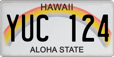 HI license plate YUC124