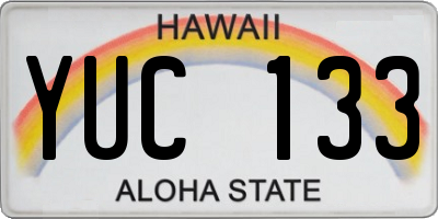 HI license plate YUC133