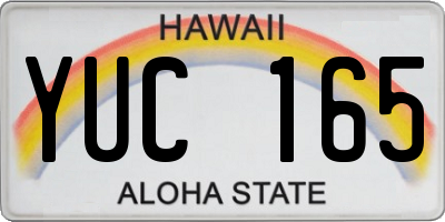 HI license plate YUC165