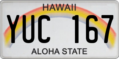 HI license plate YUC167