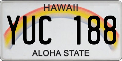HI license plate YUC188