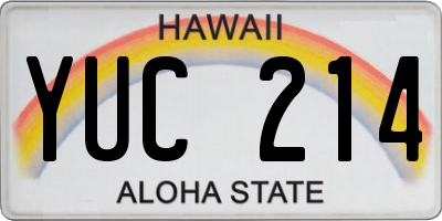 HI license plate YUC214