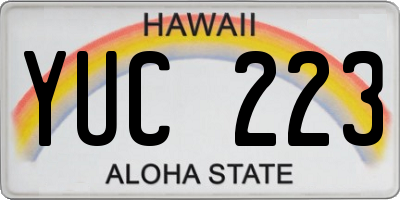 HI license plate YUC223