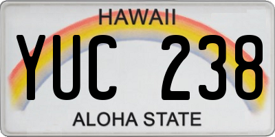 HI license plate YUC238
