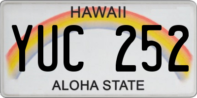 HI license plate YUC252