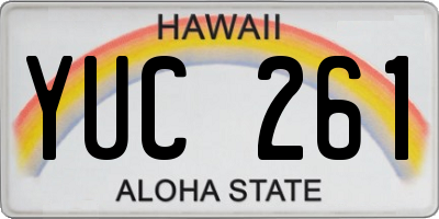 HI license plate YUC261
