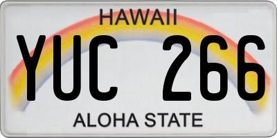 HI license plate YUC266
