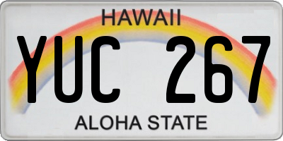 HI license plate YUC267