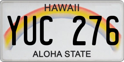 HI license plate YUC276