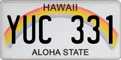 HI license plate YUC331