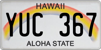 HI license plate YUC367