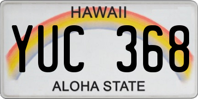 HI license plate YUC368