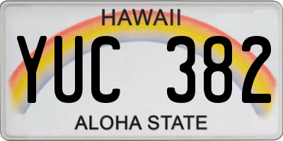 HI license plate YUC382