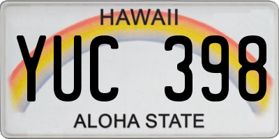 HI license plate YUC398