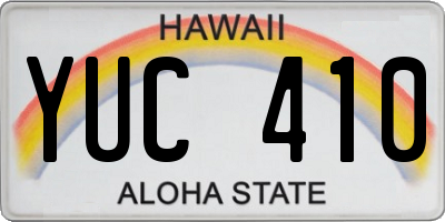 HI license plate YUC410