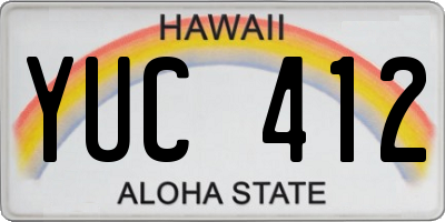 HI license plate YUC412