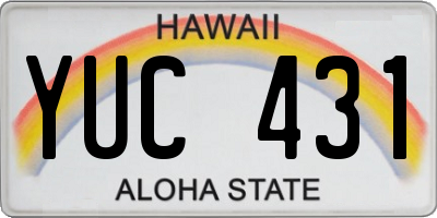 HI license plate YUC431