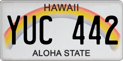 HI license plate YUC442