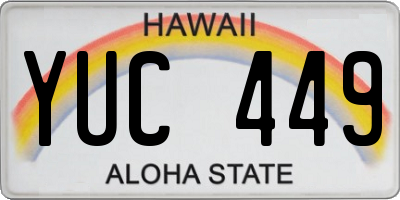 HI license plate YUC449