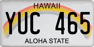 HI license plate YUC465