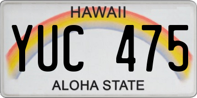 HI license plate YUC475