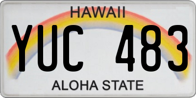 HI license plate YUC483