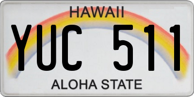 HI license plate YUC511