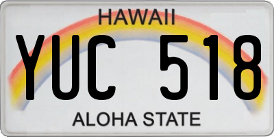 HI license plate YUC518