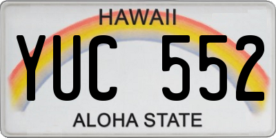HI license plate YUC552