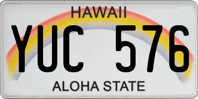 HI license plate YUC576