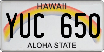 HI license plate YUC650