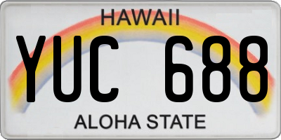 HI license plate YUC688