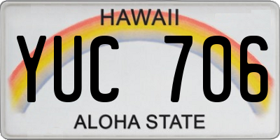 HI license plate YUC706