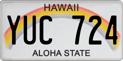 HI license plate YUC724