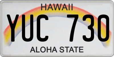 HI license plate YUC730