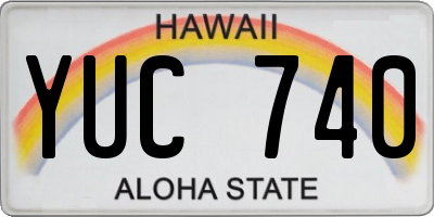 HI license plate YUC740