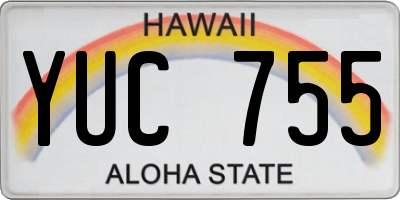 HI license plate YUC755